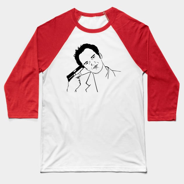 Quentin Tarantino Baseball T-Shirt by SaverioOste